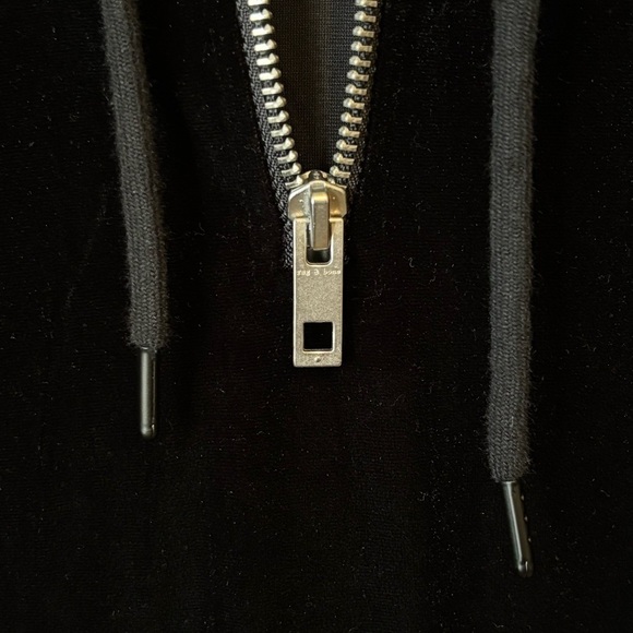 Rag & Bone Velvet Black Cropped Hoodie Relaxed Fit Sweater Small - Picture 9 of 14